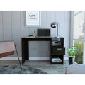 Black 2 Shelf 1 Drawer Writing Desk Black Engineered Wood