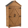 Outdoor Storage Cabinet, Garden Wood Tool Shed, Outside Wooden Shed Closet With Shelves And Latch For Yard 39.56