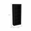 Brighton 5 Shelf Bookcase Black Black Engineered Wood