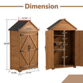 Outdoor Storage Cabinet, Garden Wood Tool Shed, Outside Wooden Shed Closet With Shelves And Latch For Yard 39.56