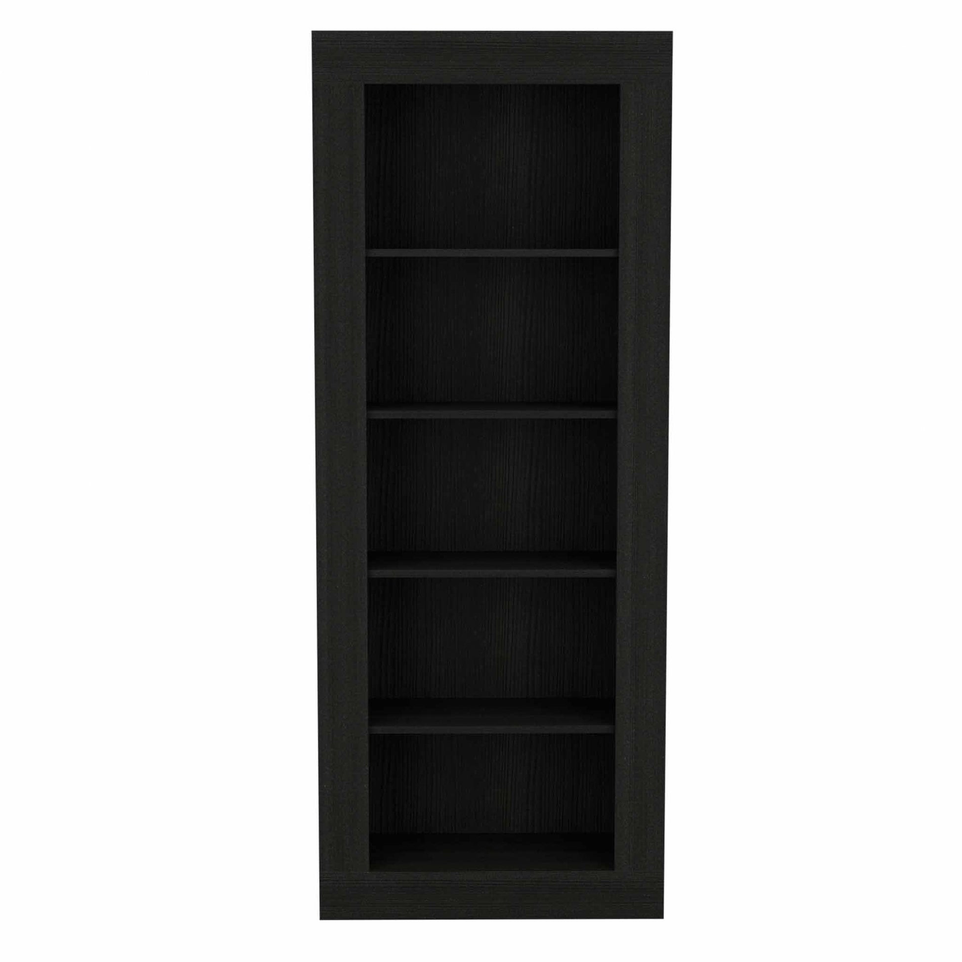 Brighton 5 Shelf Bookcase Black Black Engineered Wood