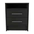 Orleans 2 Piece Bedroom Set, Nightstand And Dresser, Black And Light Oak Black Bedroom Engineered Wood