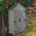 Outdoor Storage Cabinet, Garden Wood Tool Shed, Outside Wooden Shed Closet With Shelves And Latch For Yard 39.56