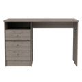 Providence 3 Drawer Writing Desk With Open Compartment Light Gray Gray Engineered Wood