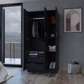 Augusta 3 Door Wardrobe With Hanging Rod Black Black Engineered Wood