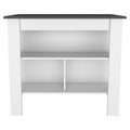 White And Onyx 2 Piece Kitchen Set, Kitchen Island And Pantry Cabinet White Engineered Wood