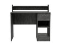 Portland 2 Shelf 1 Drawer Writing Desk Smokey Oak Smoke Grey Engineered Wood