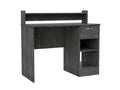 Portland 2 Shelf 1 Drawer Writing Desk Smokey Oak Smoke Grey Engineered Wood