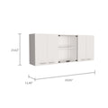 White And Light Oak 2 Piece Kitchen Set, Kitchen Island And Wall Cabinet White Engineered Wood