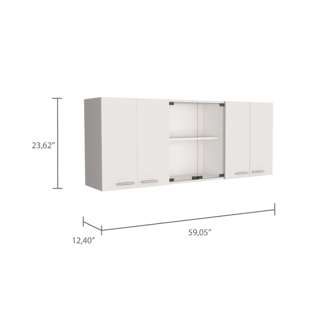 White And Light Oak 2 Piece Kitchen Set, Kitchen Island And Wall Cabinet White Engineered Wood