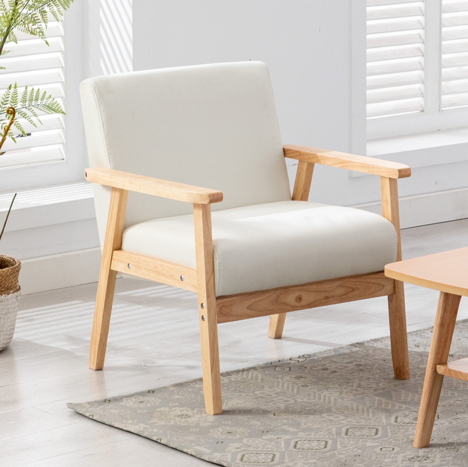 Bahamas 25" Beige Linen Fabric Chair Beige Linen