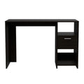 Black 2 Shelf 1 Drawer Writing Desk Black Engineered Wood