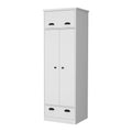 White Double Door And 1 Drawer Armoire White Engineered Wood