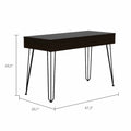 Black 2 Drawer Writing Desk With Hairpin Legs Black Engineered Wood