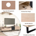 Modern Tv Stand For 80'' Tv With Double Storage Space, Media Console Table, Entertainment Center With Drop Down Door For Living Room, Bedroom, Home Theatre Natural Wood 70 79 Inches Mdf