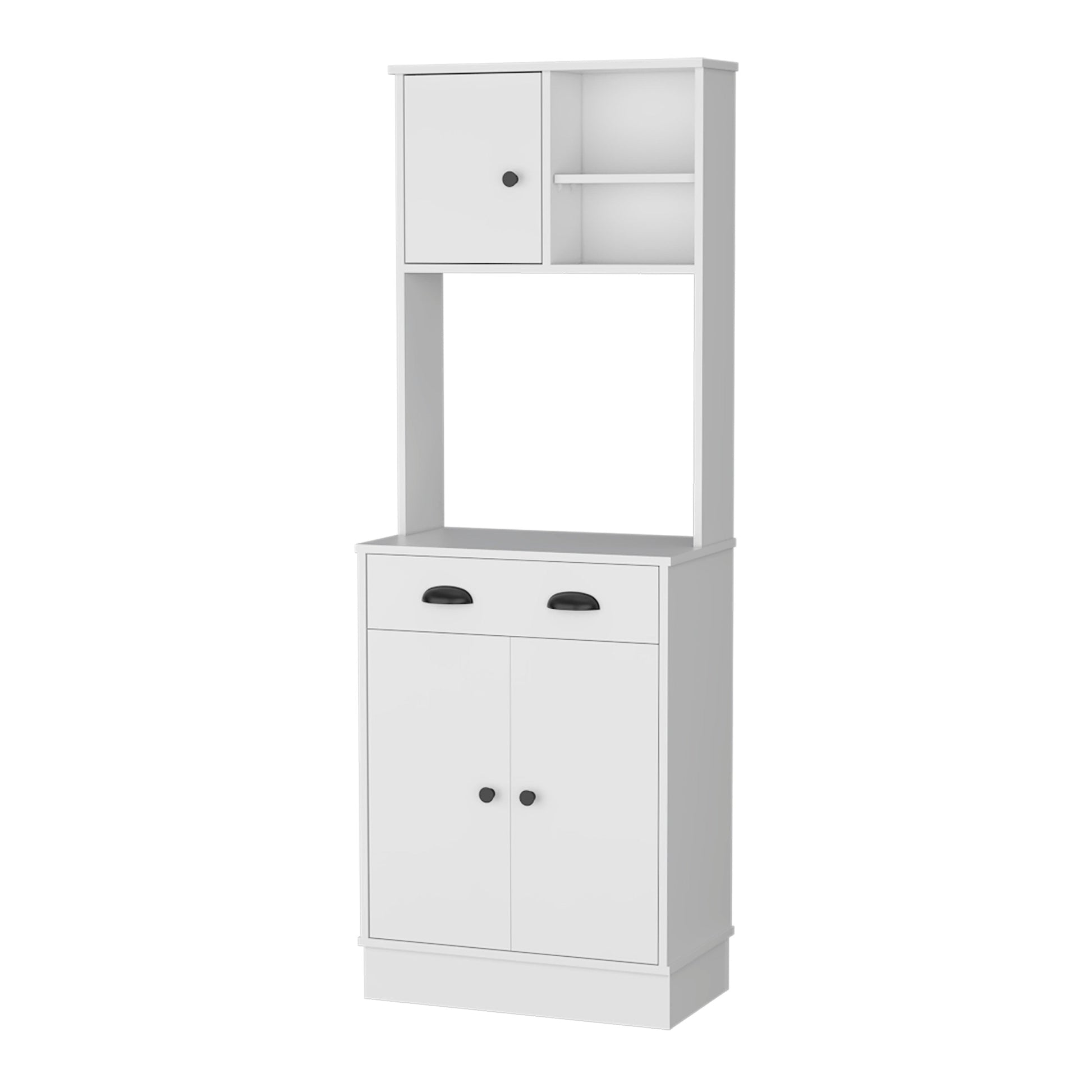 Palmer 2 Door Cabinet Microwave Kitchen Pantry In White White Engineered Wood