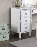 Traditional Formal White Color Vanity Set W Stool Storage Drawers 1Pc Bedroom Furniture Set Tufted Seat Stool White Bedroom Traditional Poplar Rubber Wood