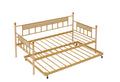 Daybed, Sofa Bed Metal Framed With Trundle Twin Size, Golden, 77'' L X 40.6'' W X 14.5''H Twin Golden Steel