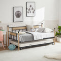 Daybed, Sofa Bed Metal Framed With Trundle Twin Size, Black, 77''L X 40.6'' W X 14.5'' H Twin Black Steel