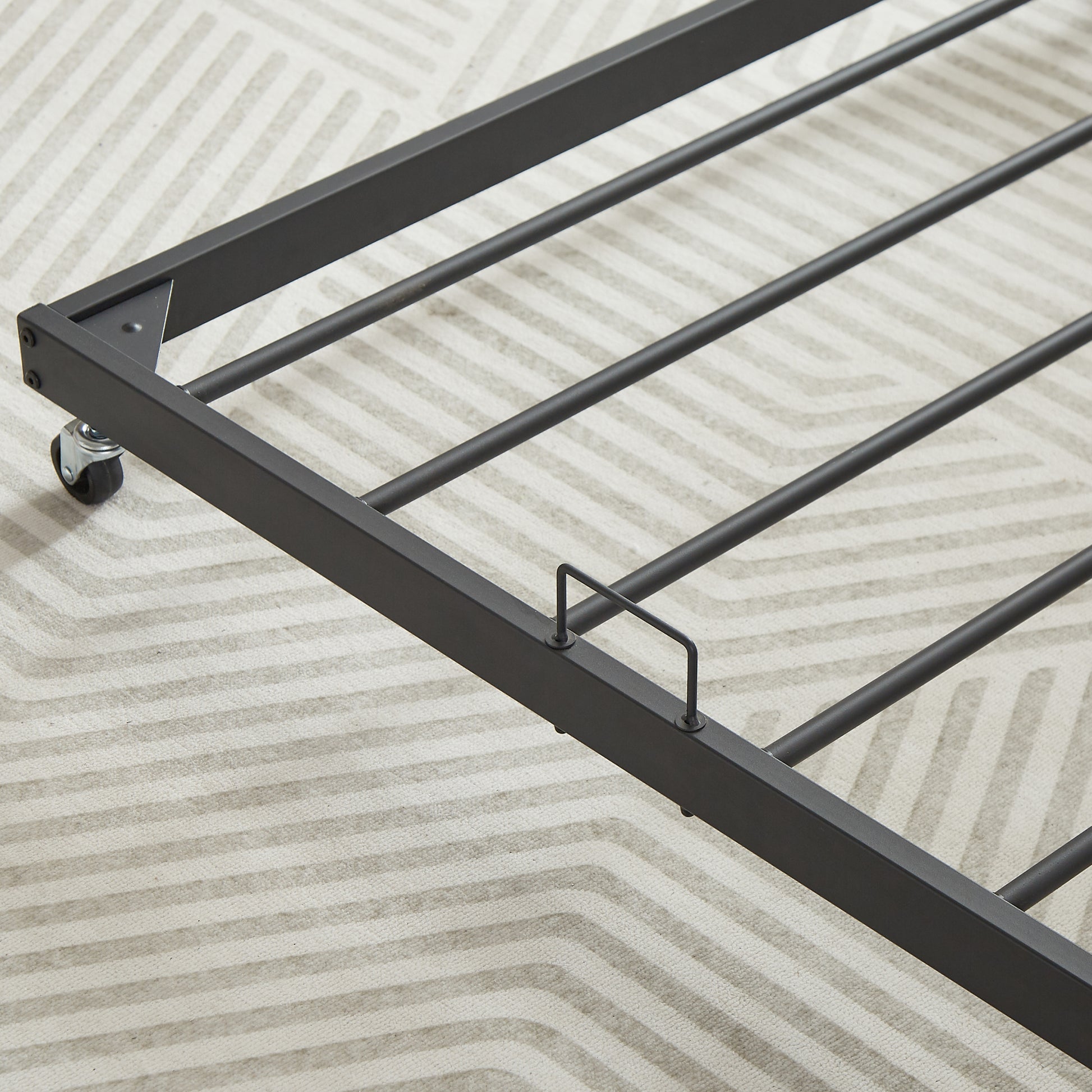 Daybed, Sofa Bed Metal Framed With Trundle Twin Size, Black, 77''L X 40.6'' W X 14.5'' H Twin Black Steel