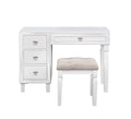 Traditional Formal White Color Vanity Set W Stool Storage Drawers 1Pc Bedroom Furniture Set Tufted Seat Stool White Bedroom Traditional Poplar Rubber Wood