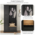 Stylish Design Hall Tree With Flip Up Bench, Minimalist Hallway Shoe Cabinet With Adjustable Shelves, Multifunctional Furniture With Hanging Hooks For Entryways, Mudroom, Black High Back Black Primary Living Space Minimalist Wood Flip Top Mdf