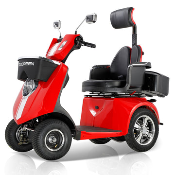 Fastest Mobility Scooter With Four Wheels For Adults & Seniors, Red 800W Red Abs Pc