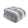 Oversized Faux Fur Throw Grey Polyester