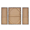 Triptych 3 Piece Canvas Wall Art Set Blue Wood