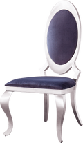 Velvet Dining Chair With Oval Backrest Set Of 2, Stainless Steel Legs Grey Velvet