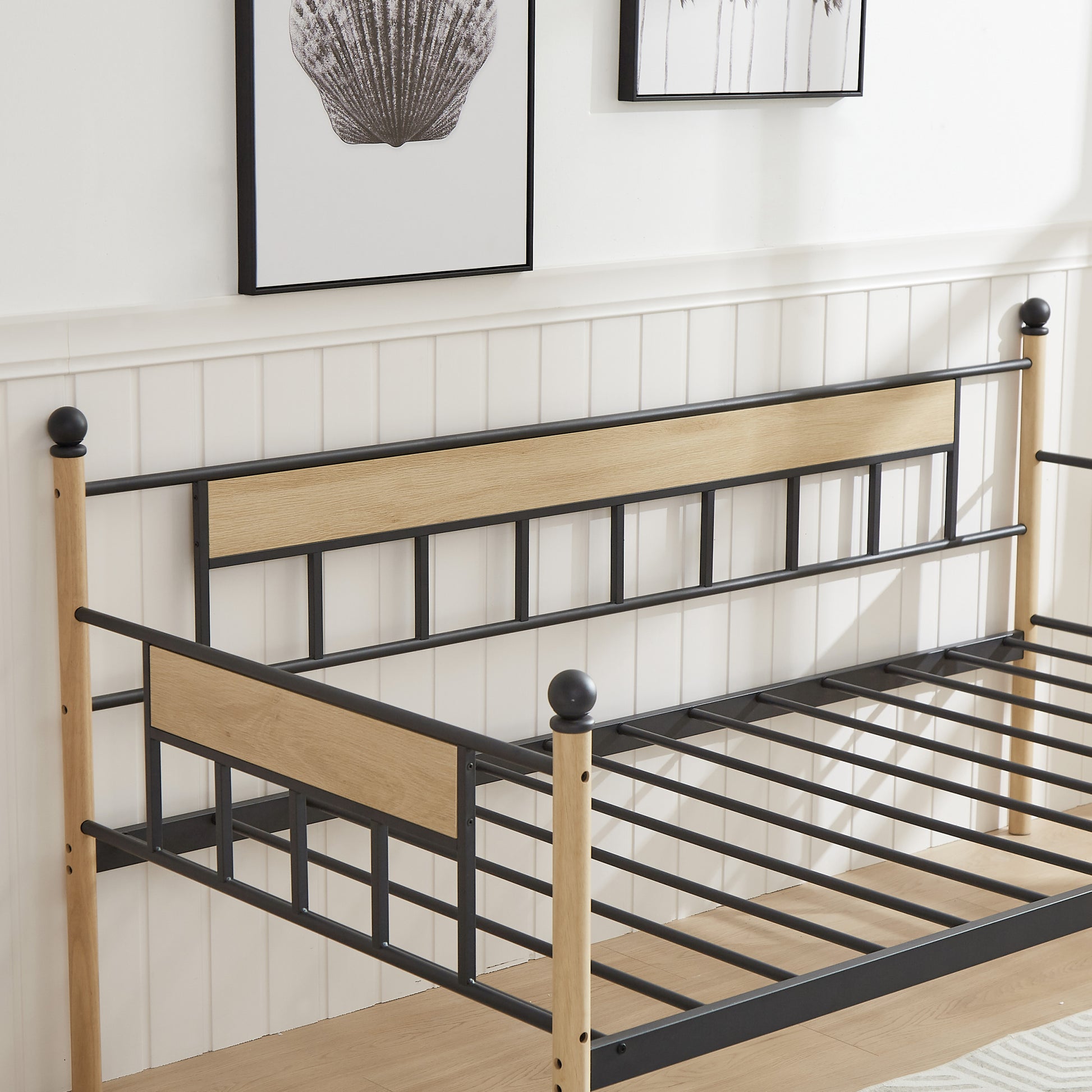 Daybed, Sofa Bed Metal Framed With Trundle Twin Size, Black, 77''L X 40.6'' W X 14.5'' H Twin Black Steel