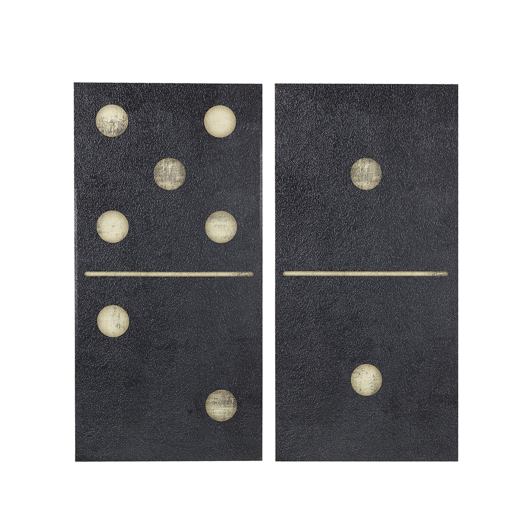 2 Piece Canvas Wall Art Set Black Mdf