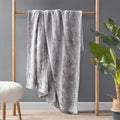 Oversized Faux Fur Throw Grey Polyester