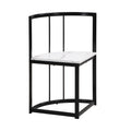 Modern 7 Piece Dining Table Set With Faux Marble Compact 55Inch Kitchen Table Set For 6, Black White Metal White Black Seats 6 Metal Dining Room Modern Dining Table With Chair Iron