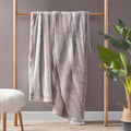 Oversized Faux Fur Throw Grey Cotton