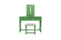 Unique Modern Bedroom Vanity Set W Stool Foldable Mirror Drawers Apple Green Color Mdf Veneer 1Pc Vanity Furniture Antique Green Bedroom Modern Folding Pine Particle Board