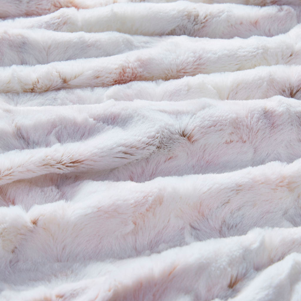 Oversized Faux Fur Throw Blush Polyester