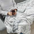 Oversized Faux Fur Throw Grey Polyester