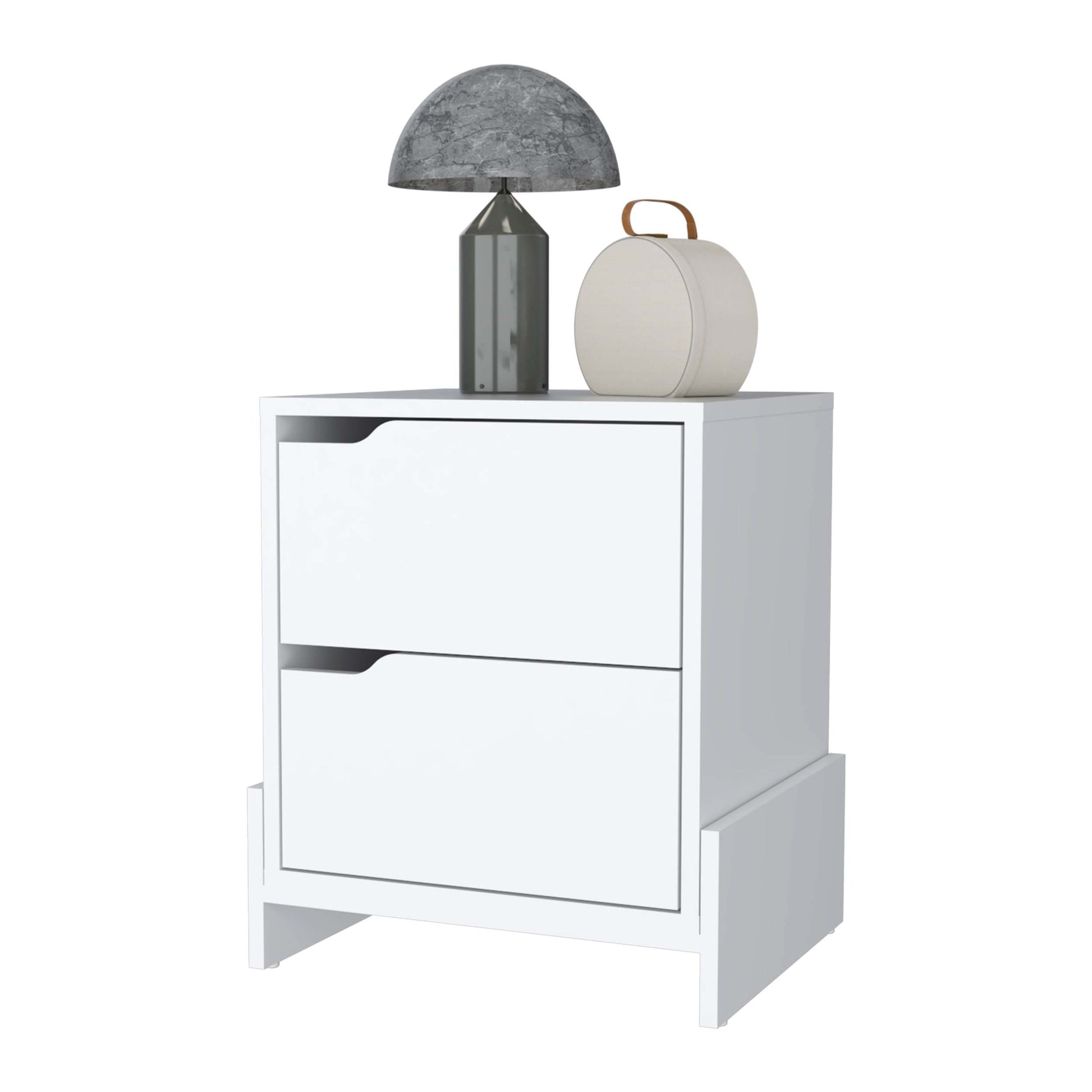 Ralston 2 Drawer Nightstand In White White Engineered Wood