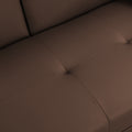 Sofa Bed With Armrest Two Holders Wood Frame, Stainless Leg, Futon Brown Pvc Brown Pvc