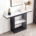 Modern Console Table, Metal Frame With Adjustable Foot Pads For Entrance, Corridor, Living Room & Office. Black Black Steel