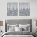 Heavily Embellished 2 Piece Canvas Wall Art Set Silver Mdf