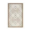 Two Tone Overlapping Geometric Wood Panel Wall Decor Natural White Wood