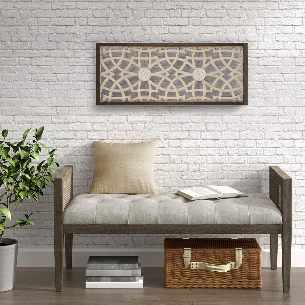 Two Tone Geometric Wall Decor Wood Wood