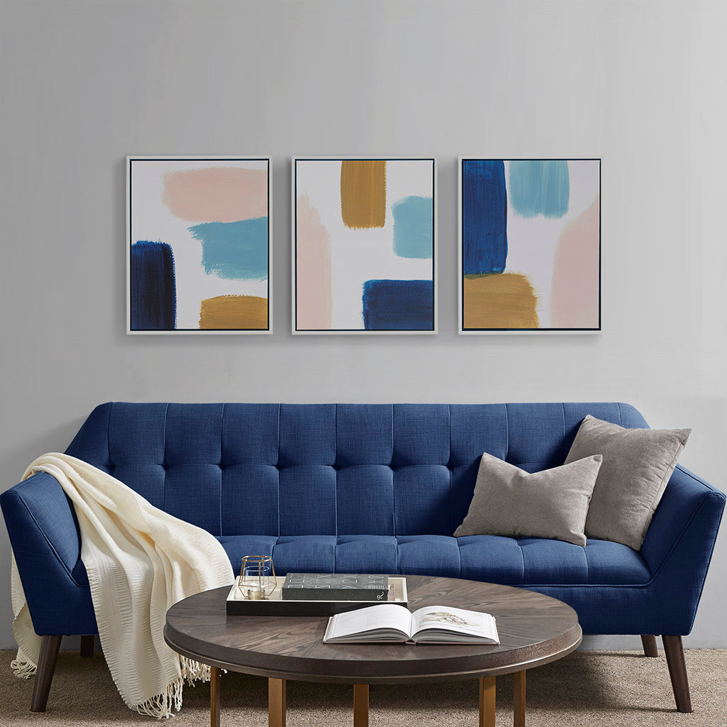 Abstract Framed Canvas 3 Piece Set Multi Mdf