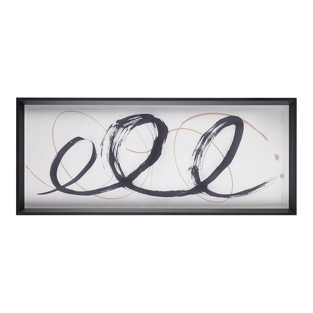 Framed Glass Wall Art Black Mdf