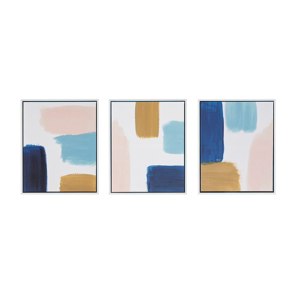 Abstract Framed Canvas 3 Piece Set Multi Mdf