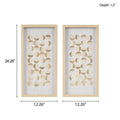 Natural Capiz With Gold Foil 2 Piece Shadowbox Wall Decor Set Natural Gold Mdf