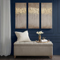 Gold Foil Abstract 3 Piece Canvas Wall Art Set Taupe Mdf