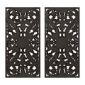 Distressed Carved Wood 2 Piece Wall Decor Set Bronze Mdf